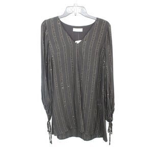 BY TOGETHER SEQUIN LONG SLEEVE DRESS BLACK/GOLD SIZE SMALL NWT